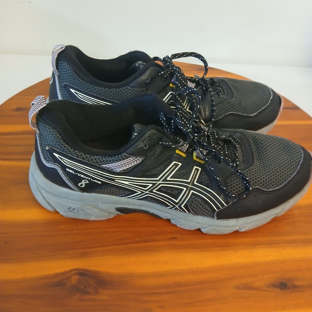 Asics Gel-Venture 8 Running Shoes Womens 8.5 Wide Black Trail Athletic 1012A706 - Picture 6 of 12